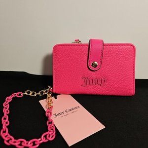Juicy Couture "Cant Tame Her" Tab Card Wallet - Pink Flash